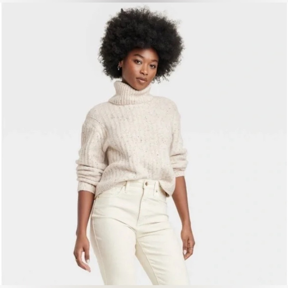 Womens Mock Turtleneck Cashmere-Like Pullover Sweater - Universal Thread XS NWOT